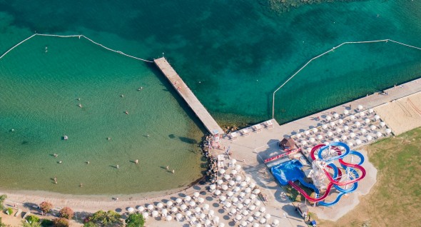 View of a beach in Izola, Slovenia