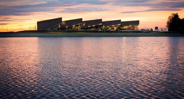 Expano Pavillion and Soboško Lake in Murska Sobota, Slovenia