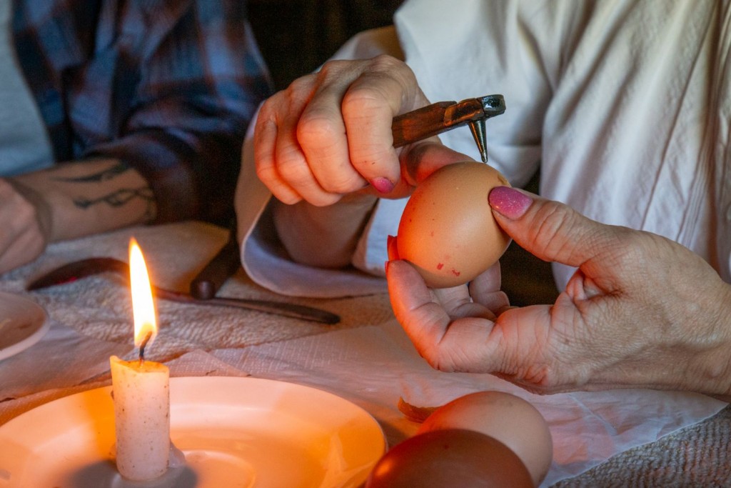 Traditional Easter egg decoration in Bela Krajina, Slovenia