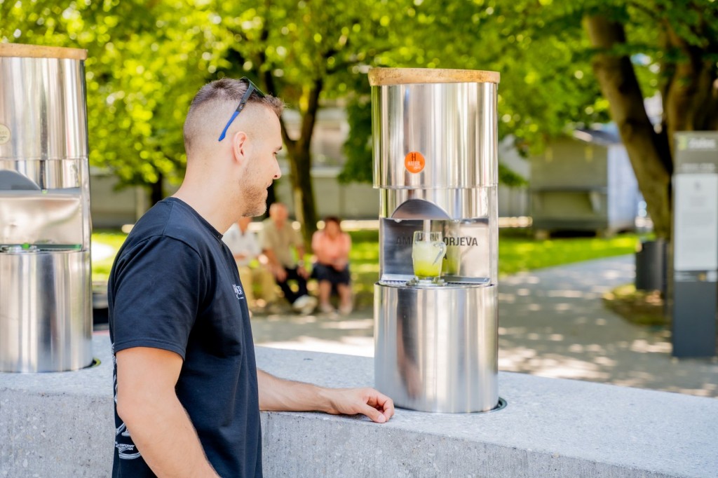 Beer fountain in Žalec