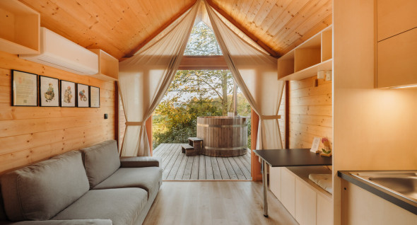 Wooden cabin interior