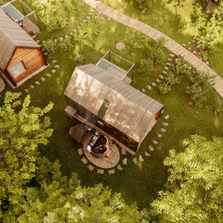 Glamping lesene hiške v naravi