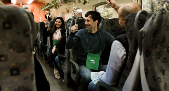 Guests enjoying Wine train experience