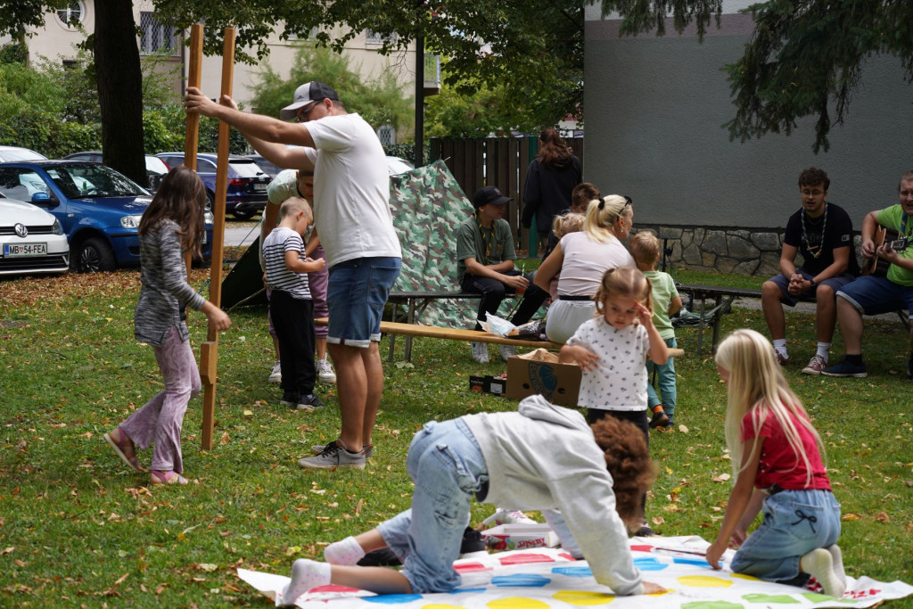 Children playing at the accompanying programme at the St Georges Festival in Slovenske Konjice